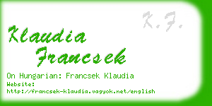 klaudia francsek business card